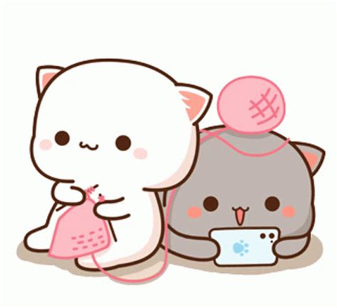 Peach cat and goma cat gif - Bu Jue Xiao Xiao. Peach and Goma GIFs - Pack 01. 5.0 (12)